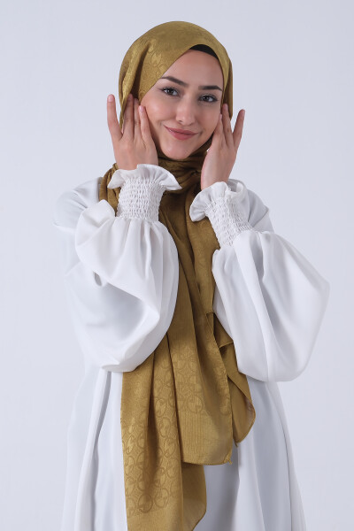 Yağ Yeşili Beyza Jakar Şal - 3
