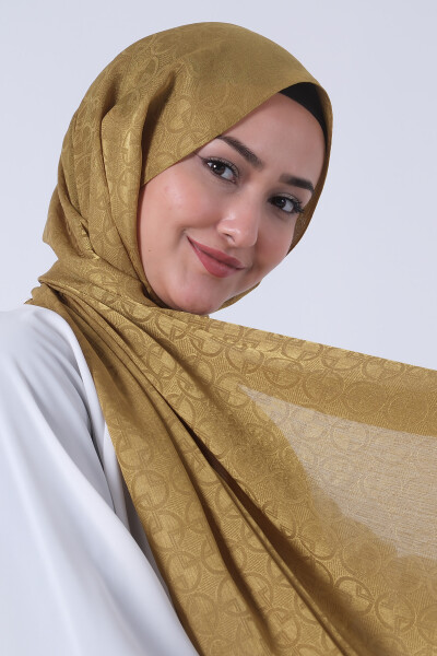 Yağ Yeşili Beyza Jakar Şal - 6