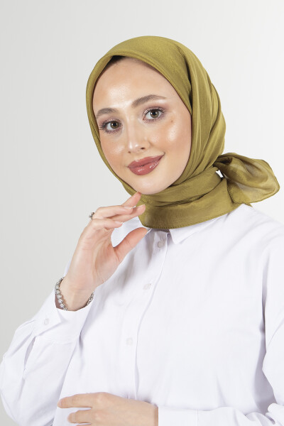 Yağ Yeşili Brisa Vual Eşarp - 5