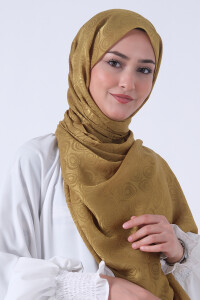 Yağ Yeşili Nefes Jakar Şal 